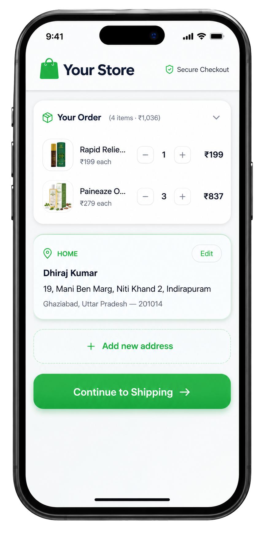 ZapU checkout address automation screen